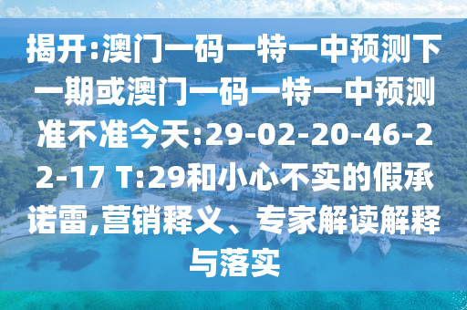 揭開:澳門一碼一特一中預(yù)測下一期或澳門一碼一特一中預(yù)測準(zhǔn)不準(zhǔn)今天:29-02-20-46-22-17 T:29和小心不實(shí)的假承諾雷,營銷釋義、專家解讀解釋與落實(shí)