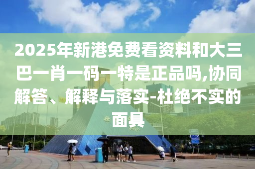 2025年新港免費(fèi)看資料和大三巴一肖一碼一特是正品嗎,協(xié)同解答、解釋與落實(shí)-杜絕不實(shí)的面具